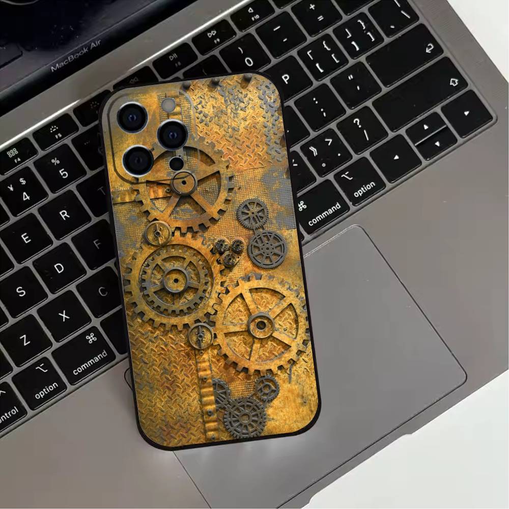 Retro Industrial Style Rusty Walls  Phone Case For iPhone 17,16,15,14,13,12,11 Plus,Pro Max,XS,Soft Silicone Black Cover