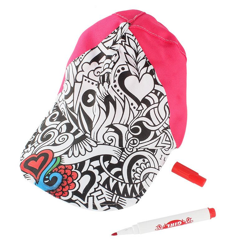 Children'S Diy Color Graffiti Hat Toy, Washable Painting Filling, Hands-On Brain Science And Education Parent-Child Interaction