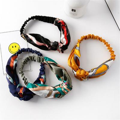 Fashion Hair Accessories Knotted Headwrap Floral Turban Women Headband Elastic Hairband