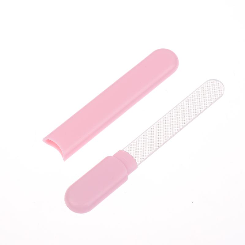 

Glass Nail File With Case, Crystal Diamond Salon Best Beauty Nail Buffer For Natural And Acrylic Nail светло-розовый