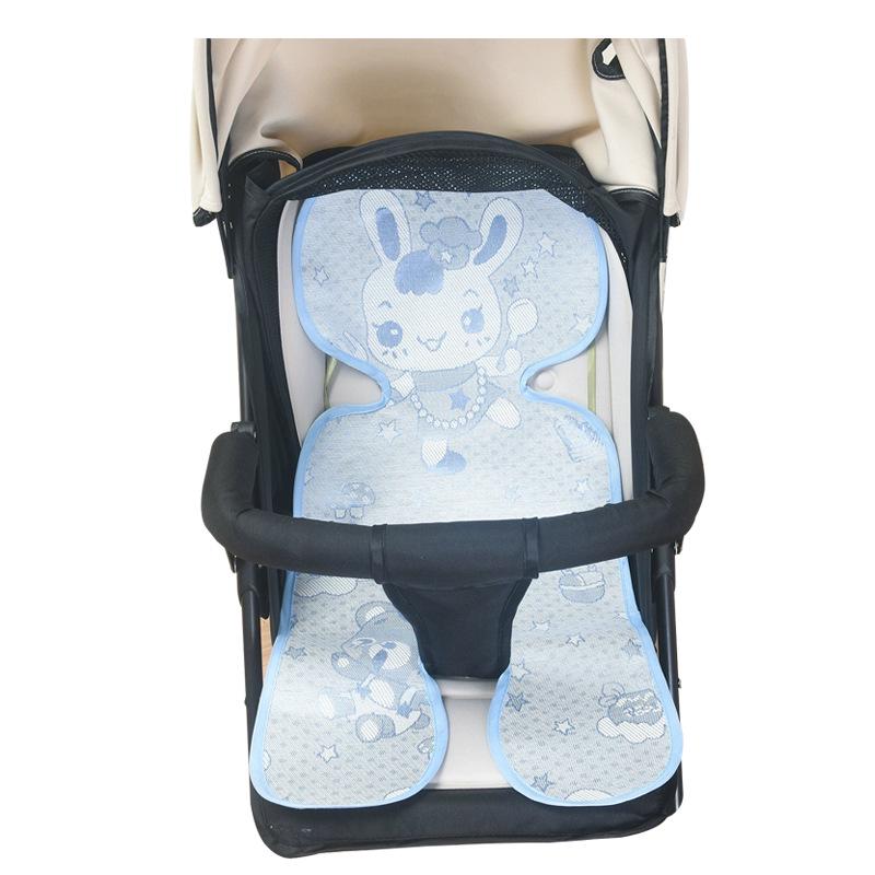 Baby 5-Point Stroller and High Chair Cool Mat - Linen and Rattan Design