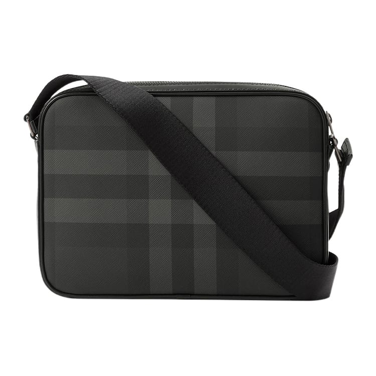Burberry Calfskin Decoration Crossbody Bags Regular Men's Charcoal Black 80685881