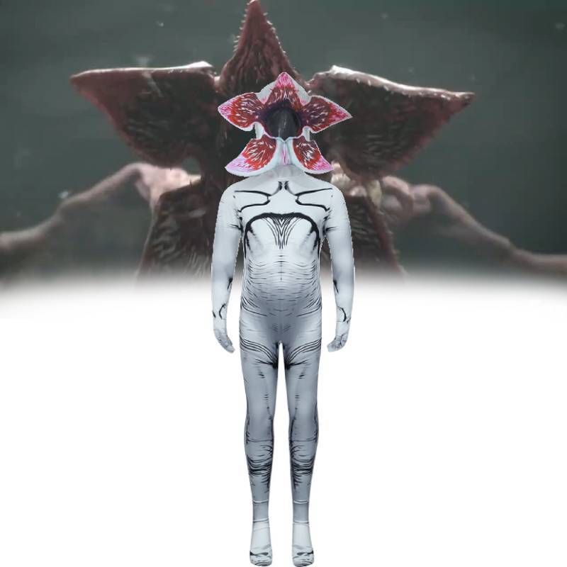 Costume Cosplay Demogorgone di Stranger Things con Maschera per Festa di Halloween e Spettacolo Teatrale