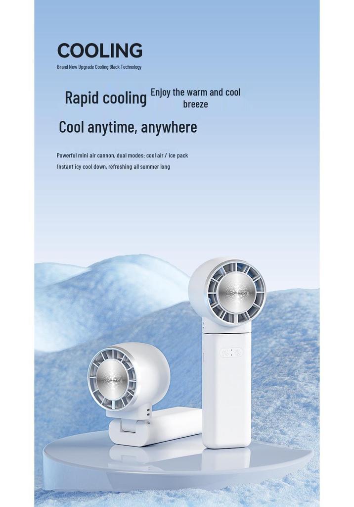 Portable USB Folding High-Speed Handheld Fan with Cross-Border Semiconductor Cooling and Strong Wind