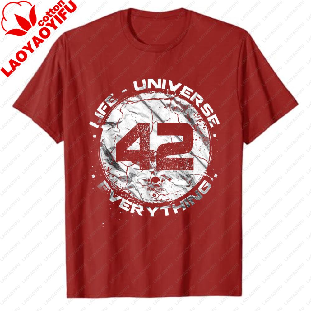 

The 42 Answer To Life The Universe and Everything Unisex TShirt Hitchhikers Guide To The Galaxy Distressed Graphic Commuter Tee S