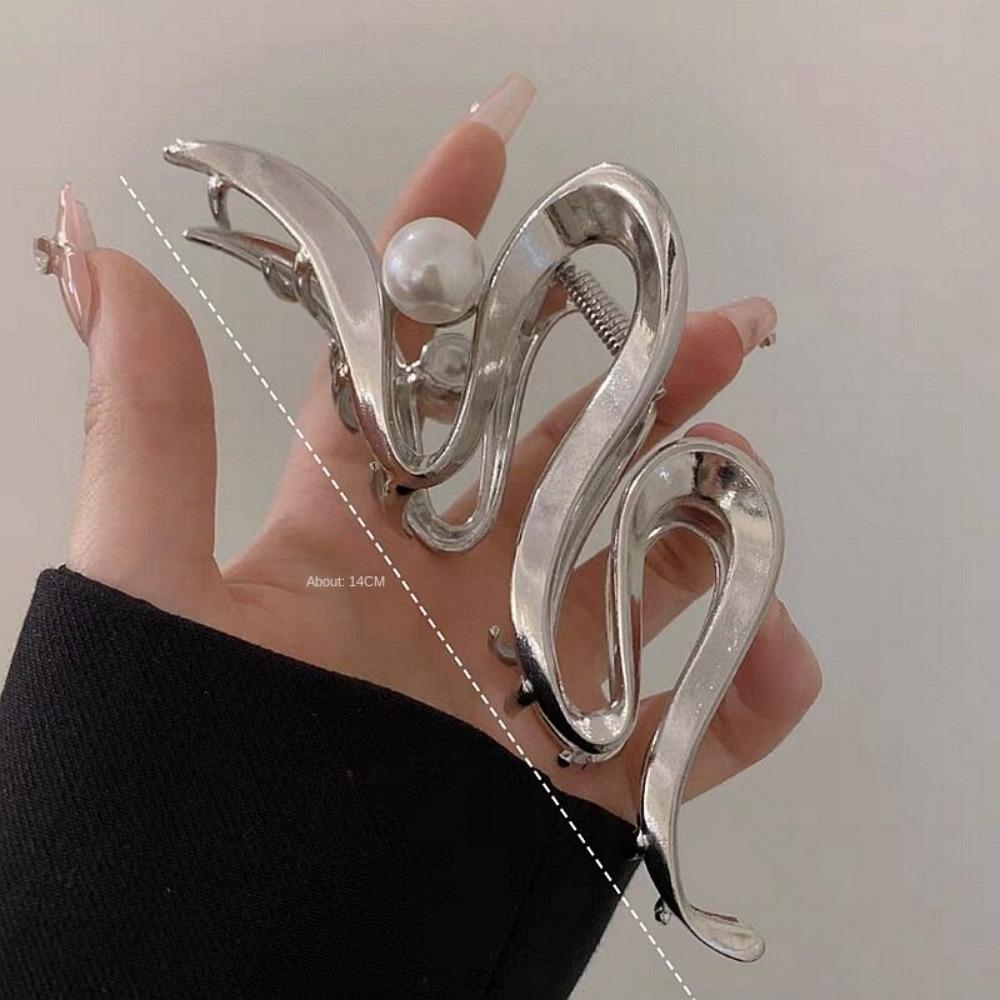 

Elegant Geometric Hair Clip Metal Ponytail Headdress Cool style Hair Claw Headwear