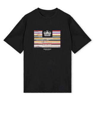 Camiseta Blanca y Negra con Gráfico de Vinilo Estampado Fin de Semana Hombres Mujeres Oversize Manga Corta Algodón Harajuku Cuello Redondo Ropa Femenina Masculina