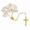 Religion Rosary Necklace For Women Crucifix Cross Pendant 6MM Long Glass Beads Rose Chain Choker Female Prayer Jewelry Gift