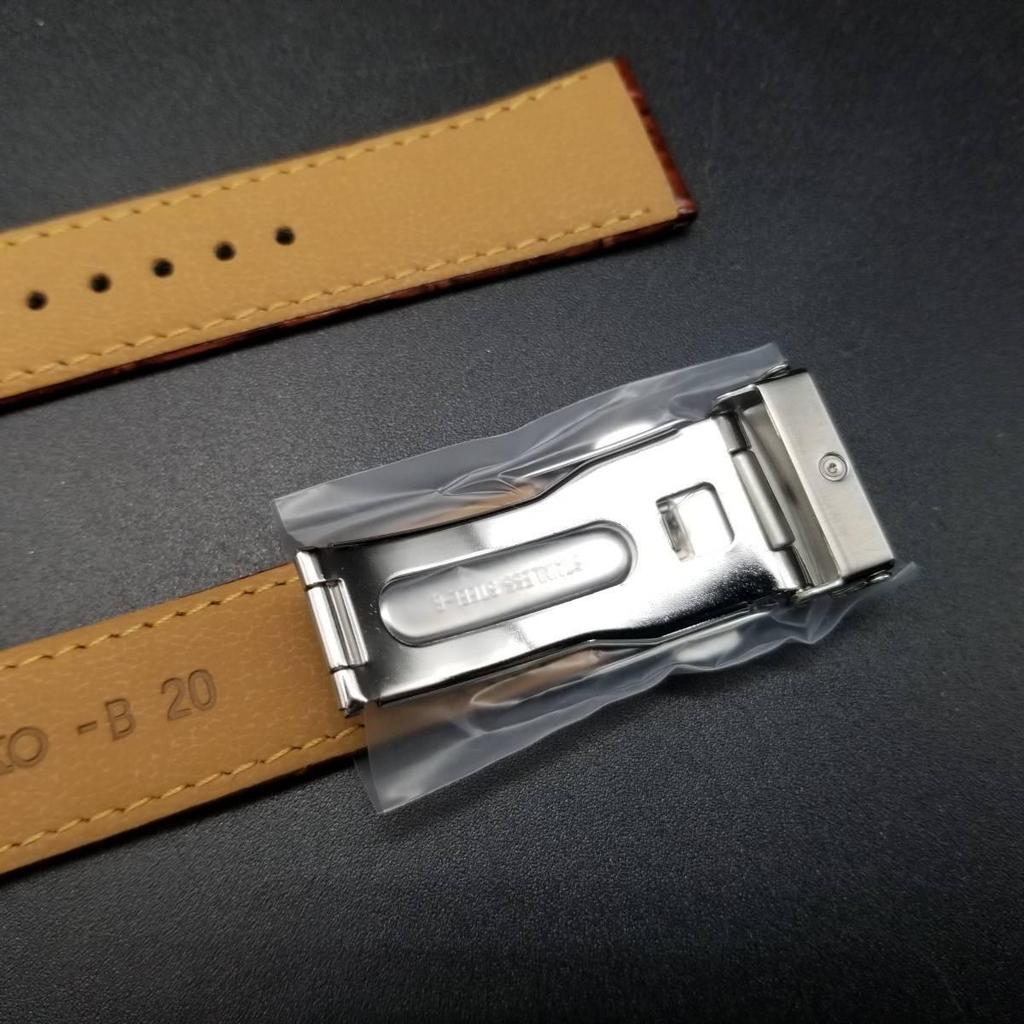 Used Genuine SEIKO Seiko Leather Strap Cowhide CrocFeraligatr Embossing 20mm Brown SBTM048/7B22-0BC0 Etc. Seiko Spirit DG43JB