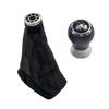 Black Gear Knob Gear Shift Knob Cover Replacement Part Plastic Material Leather Cover For Corolla E130 2000-07