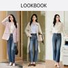 Xiangying Vintage Blue High-Waisted Straight-Leg Cropped Jeans