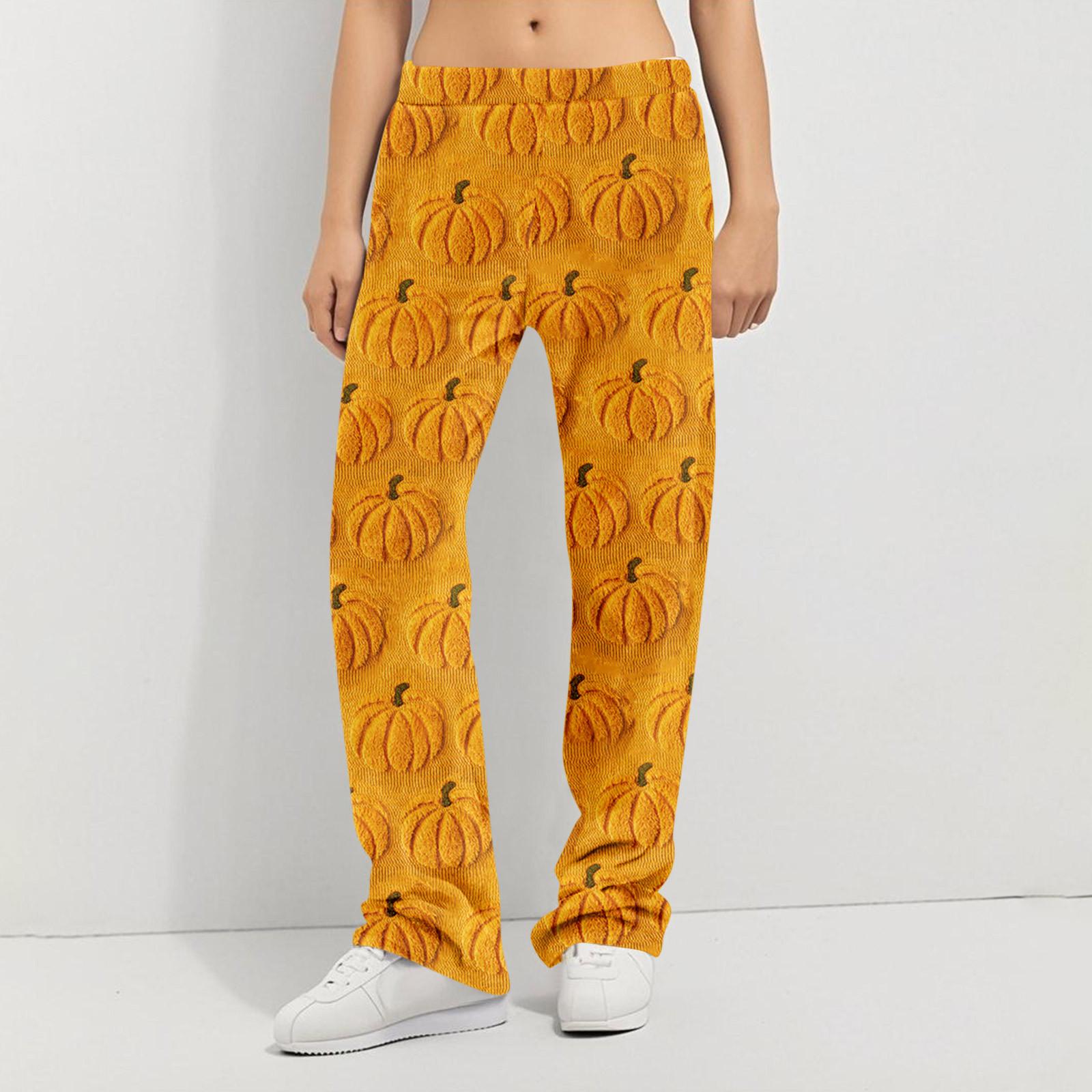 

Пижамные штаны в стиле аниме, повседневные брюки с эластичной резинкой на талии, удобные прямые свободные брюки для йоги S оранжевый