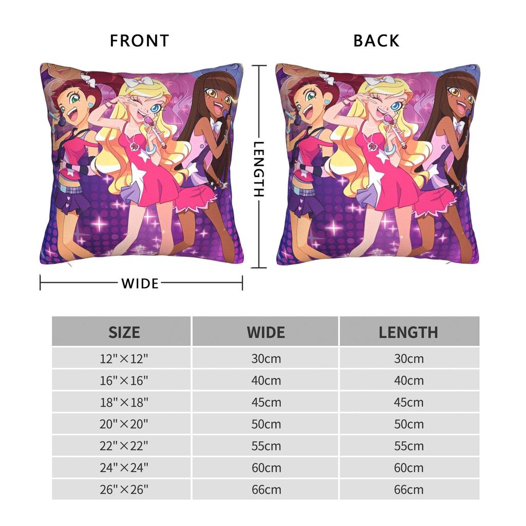 LoliRock Kopo Music Girls Pillow Case  Soft Pillow Cover Retro Trendy Pillowcases For Couch Sofa Bedroom