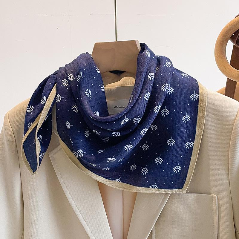 Orange Cashew Flower Cotton and Linen Hair Scarf  Small Square Scarf  Women's Thin Scarf  Linen Headscarf  Versatile Shirt