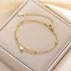 Double Layer Love Heart Couple Bracelet Anklet Fashion Beach Seashell Pearl Chain Jewelry
