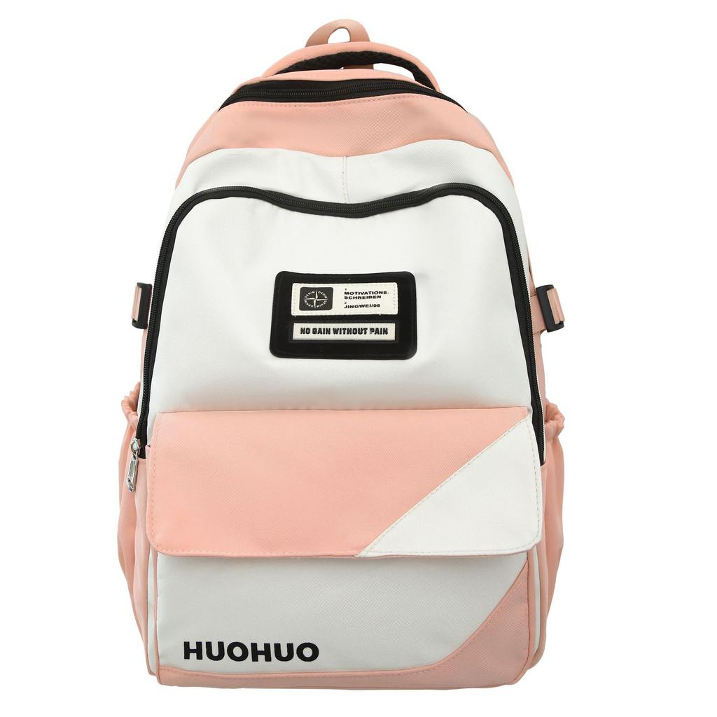 Schoolbag Splicing Contrasting Color Student Schoolbag Leisure Outdoor Travel Large Capacity Backpack Large Capacity Male and Female Couples Backpack