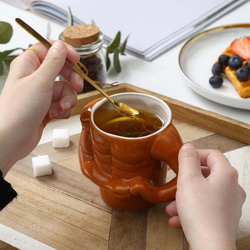 New Creative Ceramic Pectorales Mugs Home Breakfast Milk Coffee Mug Water Cups Boys Gym Trainer Funny Gift Mugs Holiday Gift