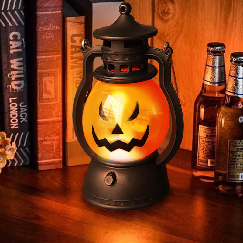 Halloween Decoration Oil Lamp Prop Pumpkin Skull LED Pony Lantern Creative Holiday Bar Party Light Bar Party Atmosphere Props