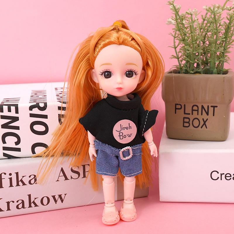 Color Light Doll Xiao Mengmeng Princess Suit Girl Dress-up 13-joint 6-inch Doll Play House Toy