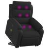 Electric Massage Recliner with Rising Function Black Fabric
