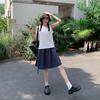 Academic casual skirt women's summer high-waisted umbrella skirt