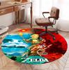 The Legend of Zelda Pattern Round Rug, Indoor/Outdoor Mat, for Picnic, Gameroom, Bedroom, Office, Living Room, Home Decor Carpet, Birthday Gift