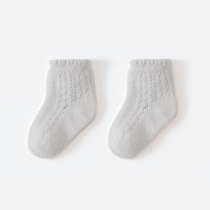 Summer Children'S Socks Solid Color Baby Socks Breathable Cotton Baby Girl Socks Comfortable Boy Socks For Newborn Babies