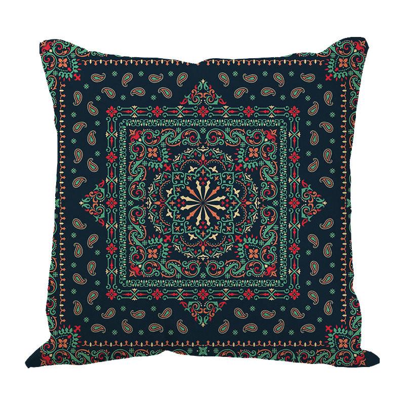 Ethnic Palace Style Plush Sofa Cushion Cover Set With Vivid Plant Patterns
