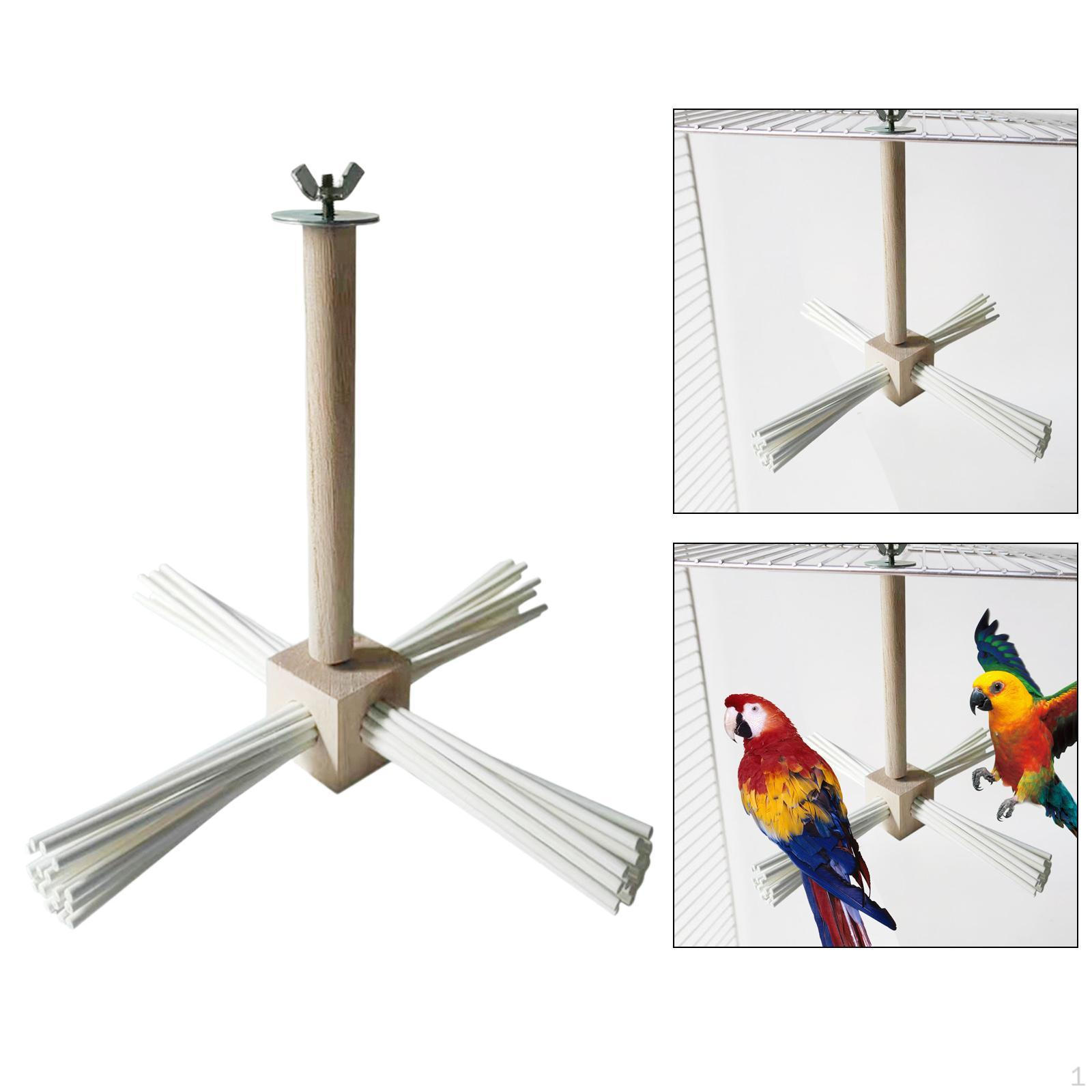 Parrot Perch Bird Stand Branch Standing Wood Climbing Branches Tabletop Rotating
