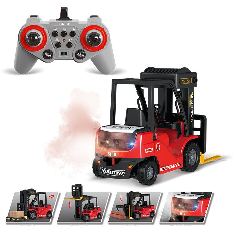 2.4G Remote Control Forklift Electric Simulation Crane Sound And Light Spray Construction Vehicle Model Boy Toy Car
