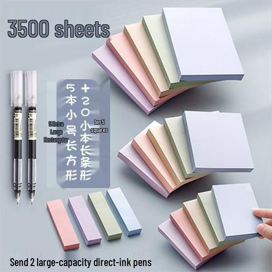 Morandi Colored Sticky Notes: Strong Adhesion, Pure Color, Large Size Student Memo Strips