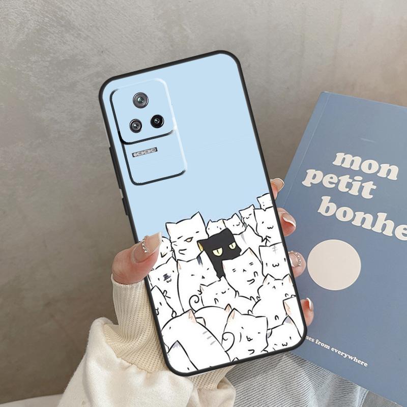 Cute Cartoon Cat Case For Xiaomi 15 14 Ultra 13T 14T 15T Pro 17 Pro Max POCO X7 X3 X5 X6 F5 F6 F7 F8 Pro Cover