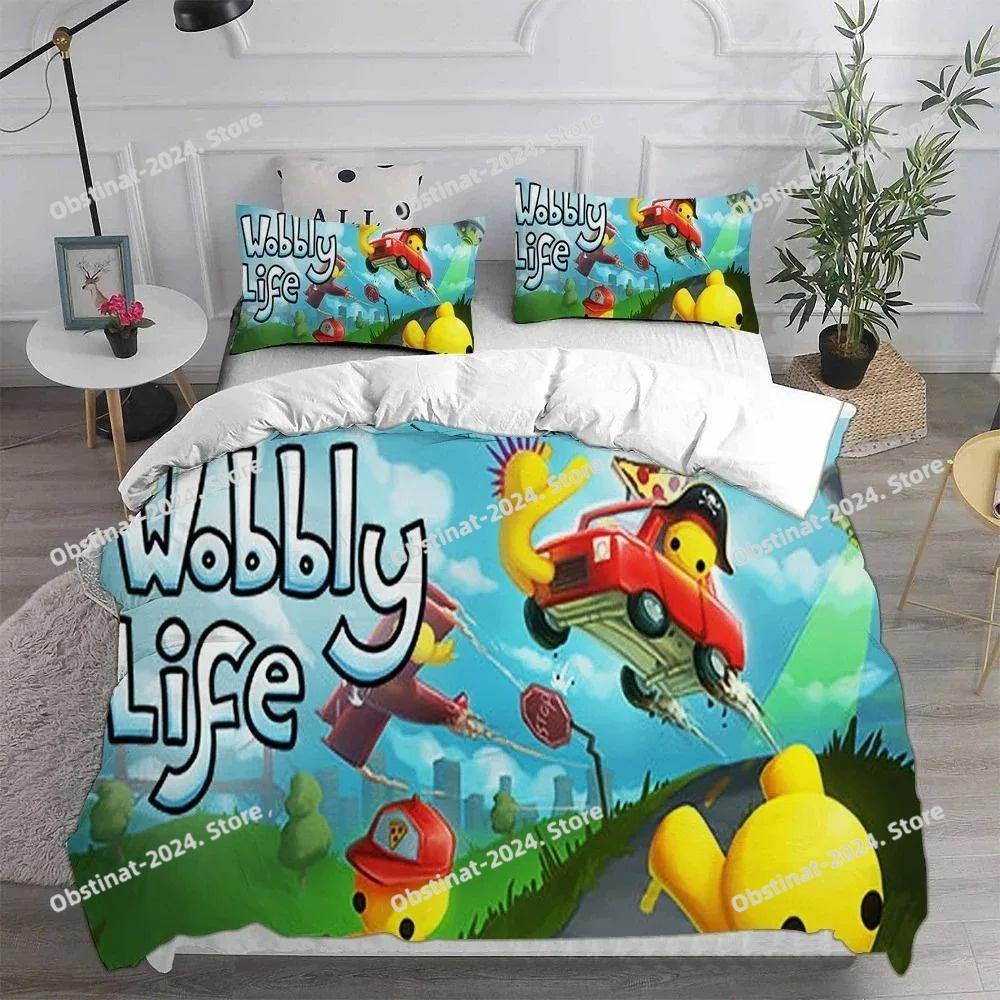 Cartoon Game Wobbly&Life Duvet Cover Pillowcase Bedding Set Adult Boys Girls Bedroom Decoration Children Gift Single Double Size