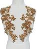 Handmade Vintage & Sexy Diamond Pattern Lace Applique 3D 3D Beaded Patches for Garment Dress Accessories Made From Mesh Fabric