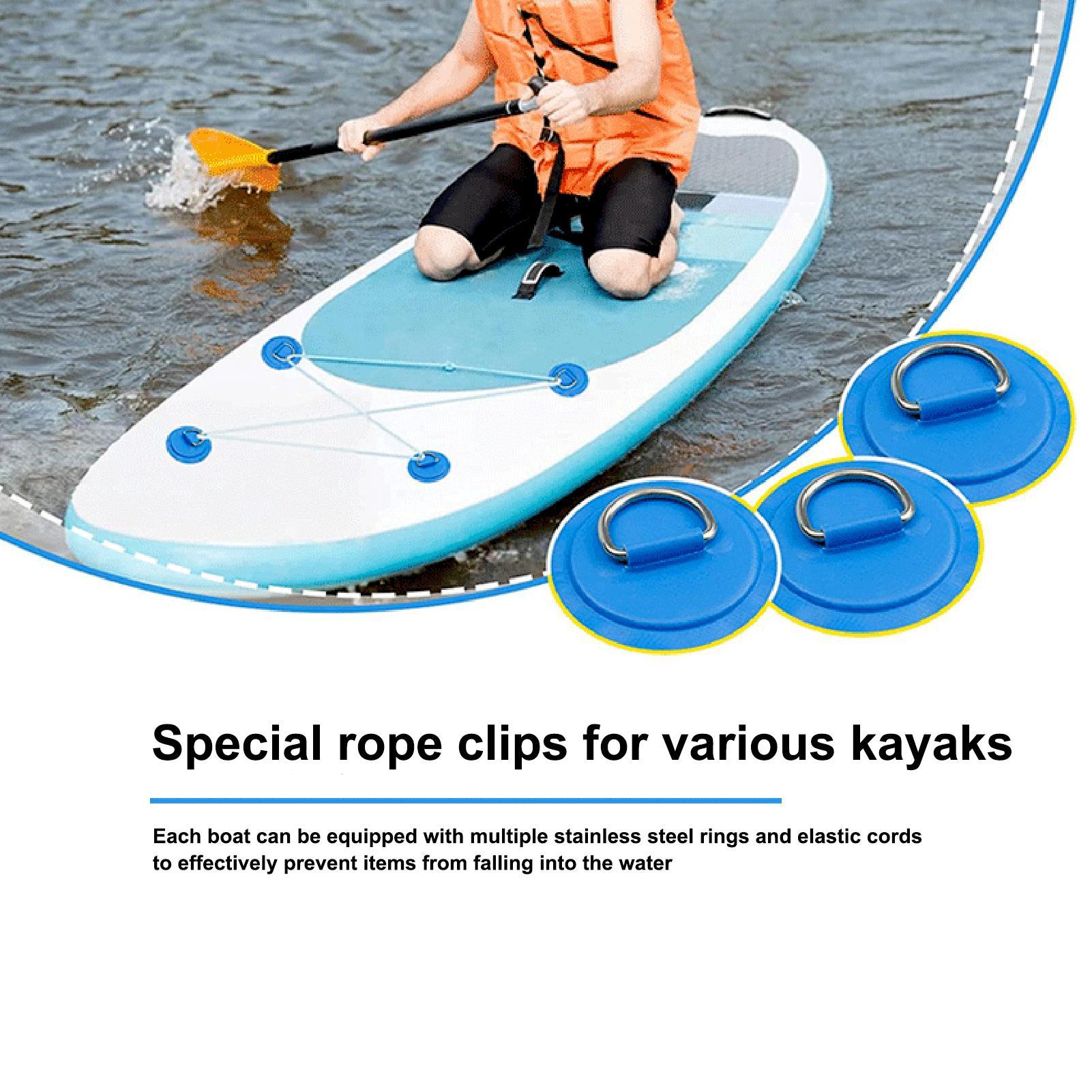 Kayak Rigging Kayak Deck Rigging D-Ring Cord Tie-Down Accessories Adhesive Patch 8.2Ft Rope For Fishing Camping Boating Rafting China Mainland