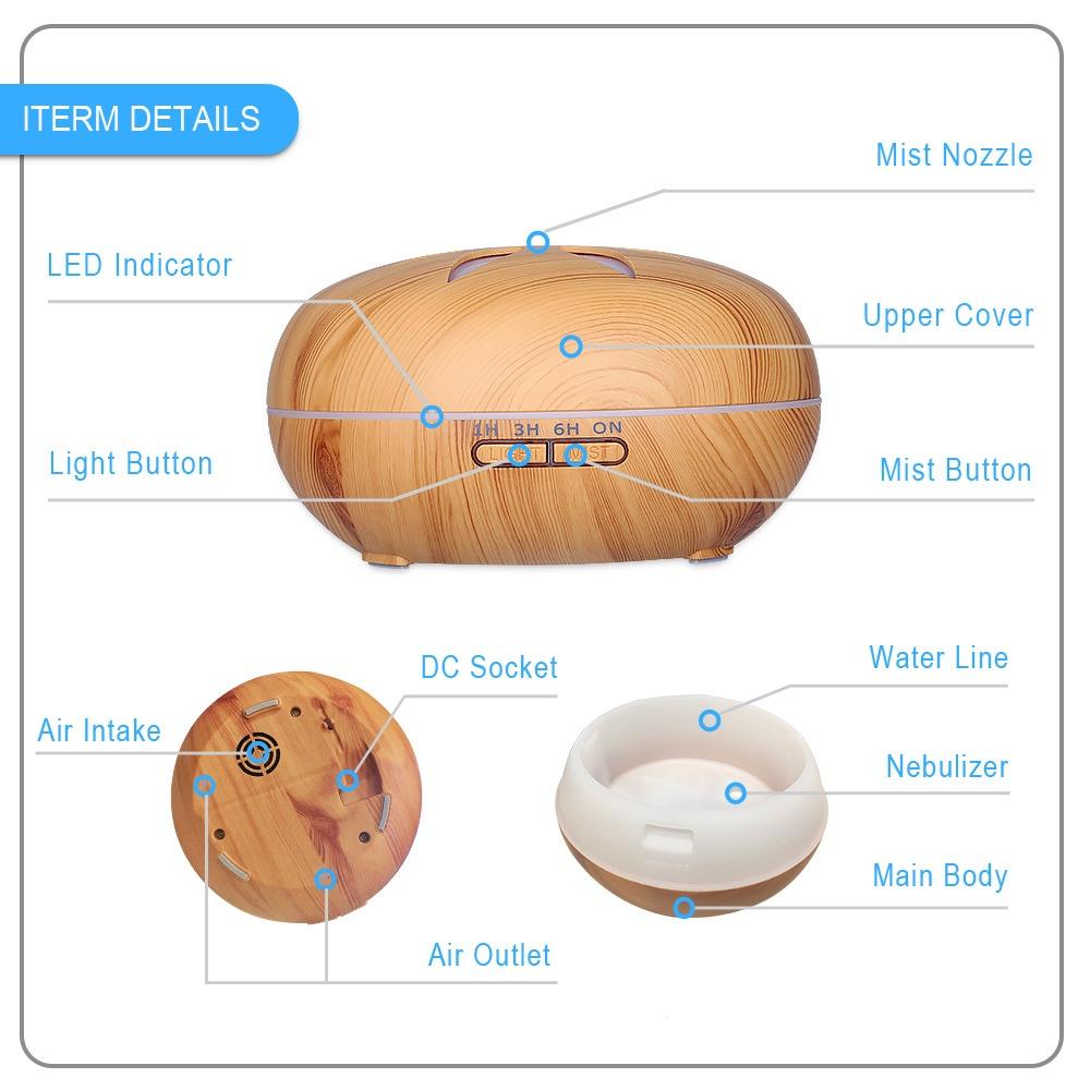 Household Electric Remote Control Essential Oil Diffuser Ultrasonic Air Humidifier With Led Lamp Aromatherapy Atomizer Diffuser