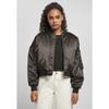 Bomber femme - Urban Classics - Oversized satin - Noir - Doublé taffetas - Rembourré