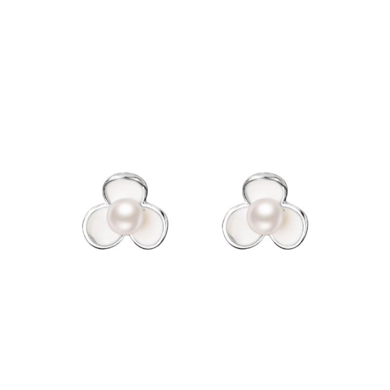 Flower Pearl Earrings Are Simple, Versatile, Small and Exquisite, Elegant Little Earrings, Small and Fresh