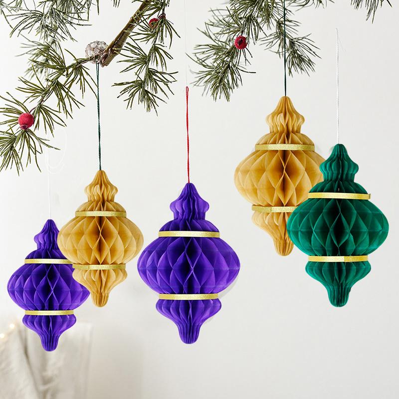Ramadan 3D Honeycomb Hanging Decoration Eid Mubarak Paper Lantern Party Supplies Islam Muslim Wall Diy Party Decoration