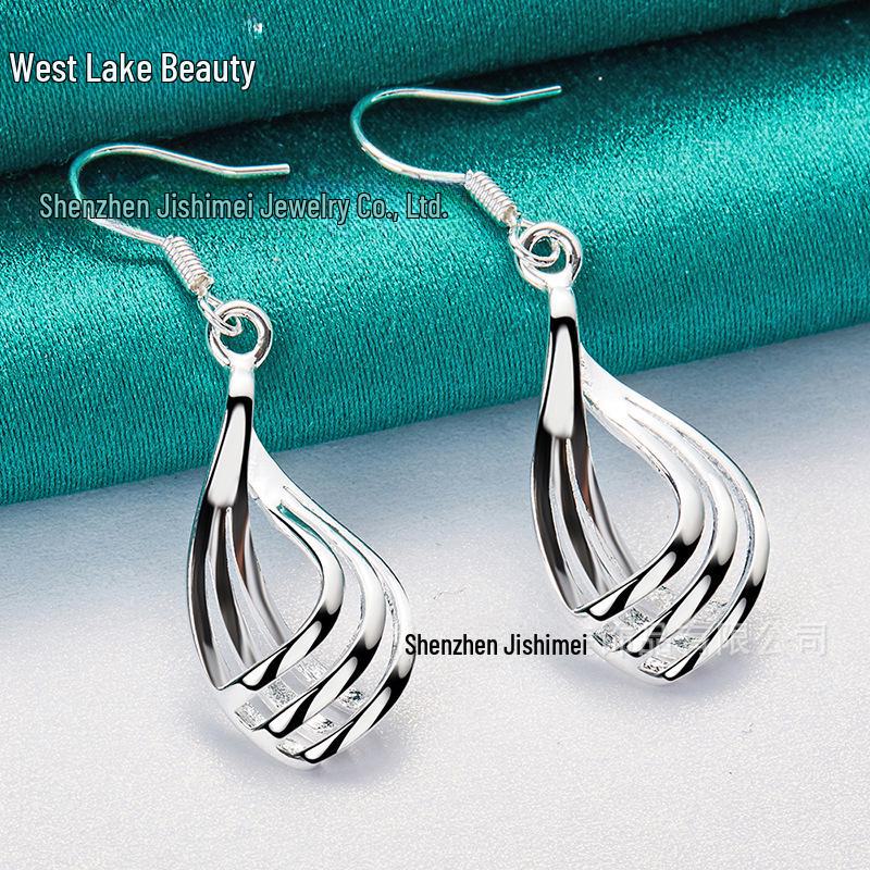 

Серебряные минималистичные геометрические серьги с тремя кругами для женщин Alloy