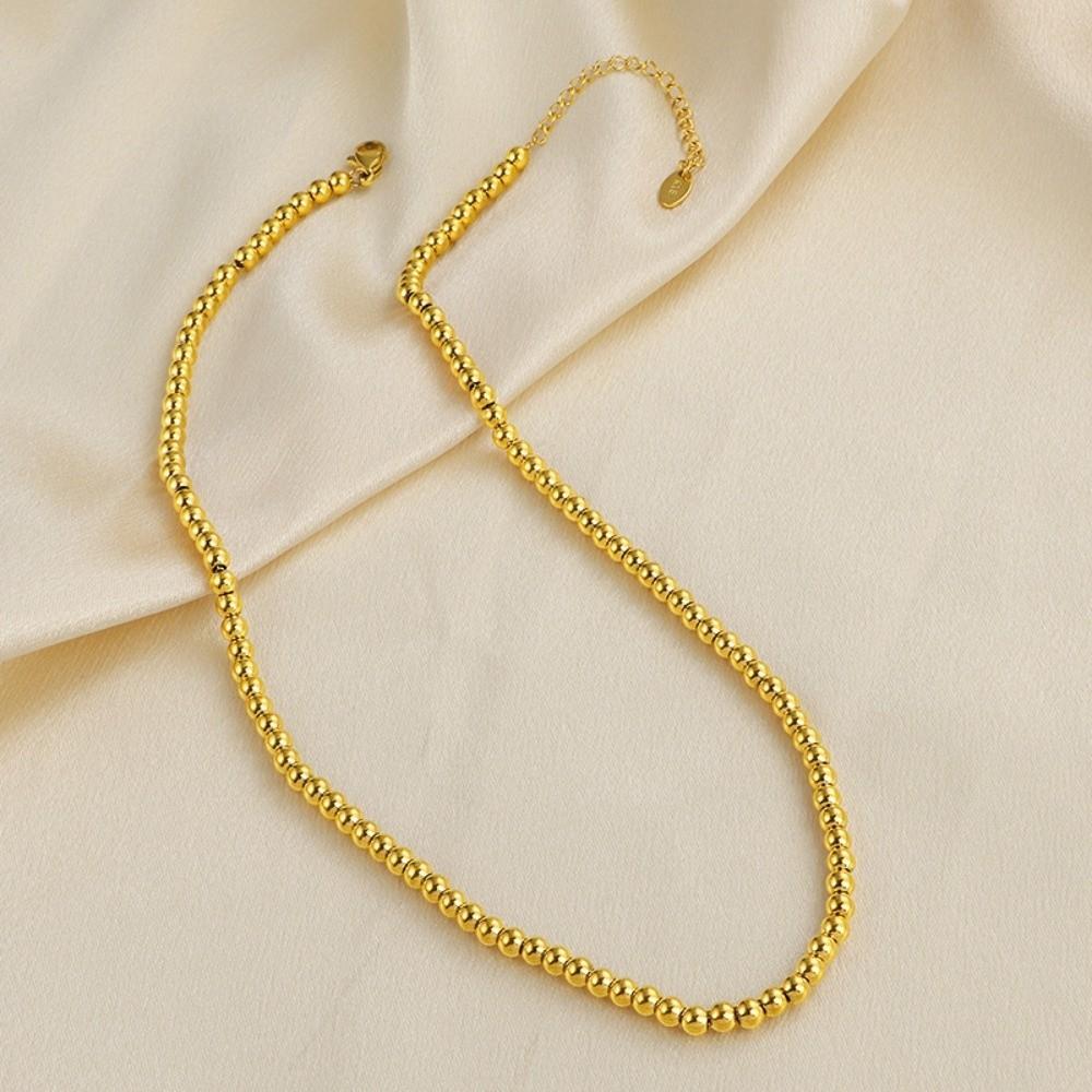 Titanium Steel Gold-plated Necklace Oriental Charm Golden Hand Chain Bead Bracelet Couple