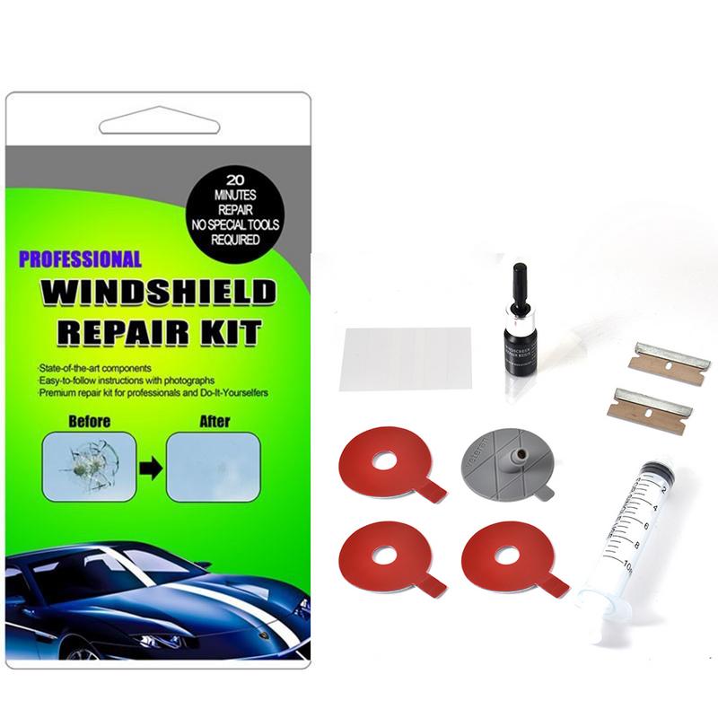 Car Windshield Repair Kit Tools Auto Glass Windscreen Repair Set Give Door Handle Protective Decorative Stickers Car Accessories