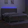 VidaXL Sommier à Lattes de Lit avec Matelas et LED, Lit Rembourré avec Tête de Lit, Lit Double, Lit Adulte de Chambre, 3139065