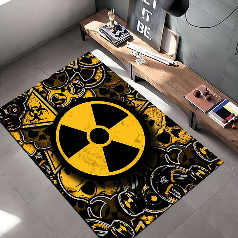 Radiation Hazard Retro Design Suitable As a Non-slip Mat for the Living Room or Bedroom Sofa