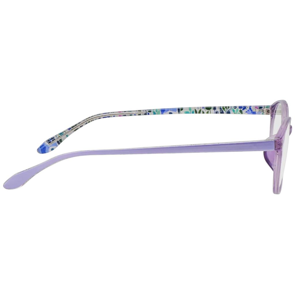 Pearl Blue Light Blocking Glasses for Anna UV Clear Floral Women, Emilia, Non-Prescription, Protection, Lenses, Pattern, Purple, AE-AN-001