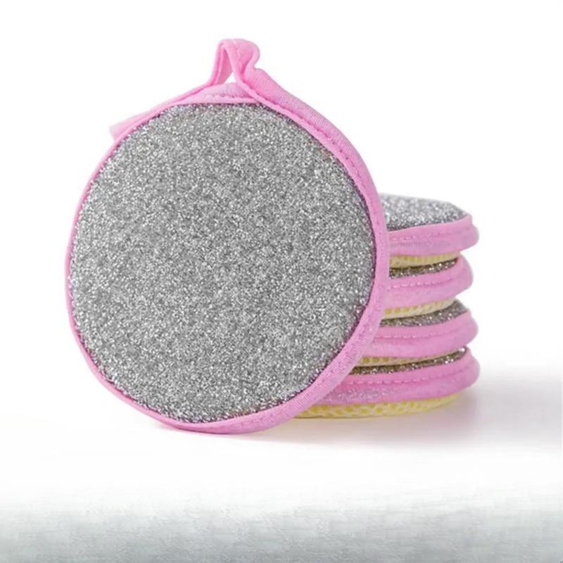 

6 шт. двухсторонняя губка для мытья посуды, кастрюля, губки для мытья посуды, бытовые чистящие средства, кухонная посуда, щетка для мытья посуды pink-1pcs