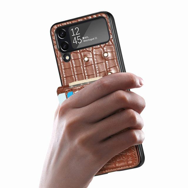 Anti -Shock Full Protection Leather Wallet Case For Samsung Galaxy Z Flip4 5g Flip 4 Zflip4 Card Holder Phone Accessories