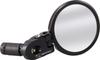 SERFAS MR-3 Zwarte Fietsstuureind Spiegels met 62mm Groot Glazen Lens [Universeel Links en Rechts Ontwerp]