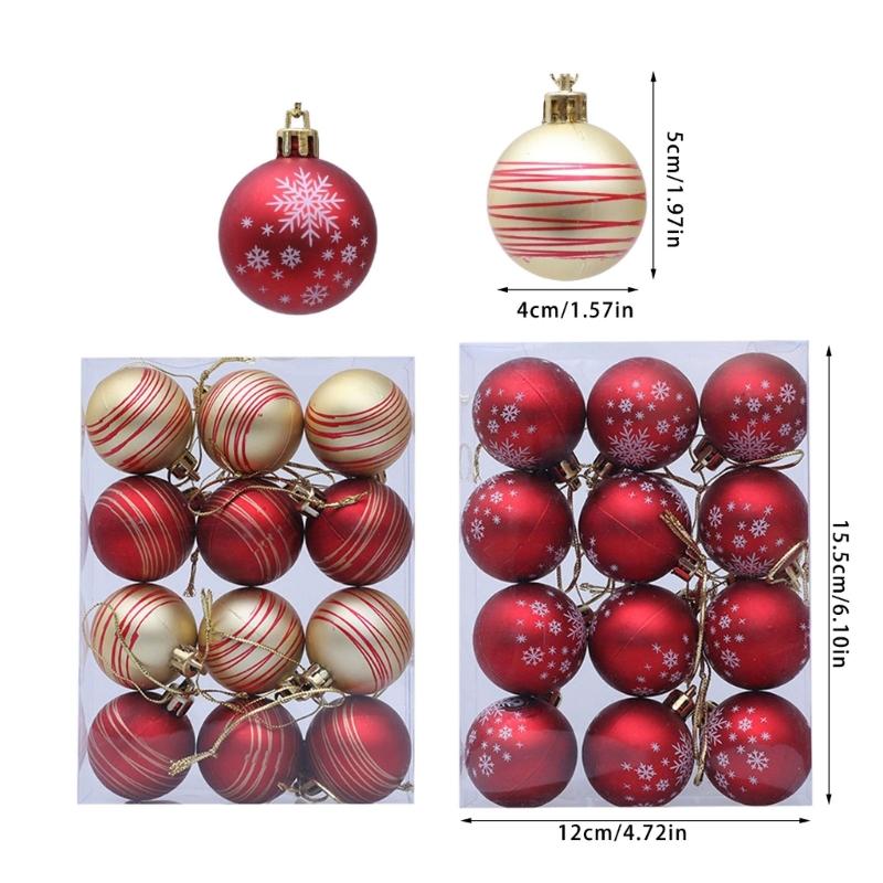 Plastic Christmas Tree Decorations Accessories Colorful Handcrafted Spherical Orbs in Gift Box for Festival Event