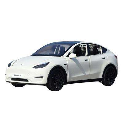 Premium 1:24 Scale Die-Cast Tesla Model Y Electric SUV Sedan Alloy Pull-Back Car Model - White